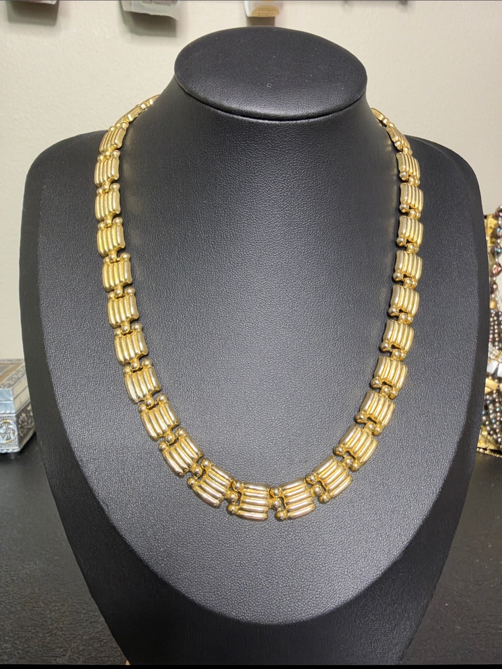 Vintage Gold Link Bead Women's Necklace - Unbranded